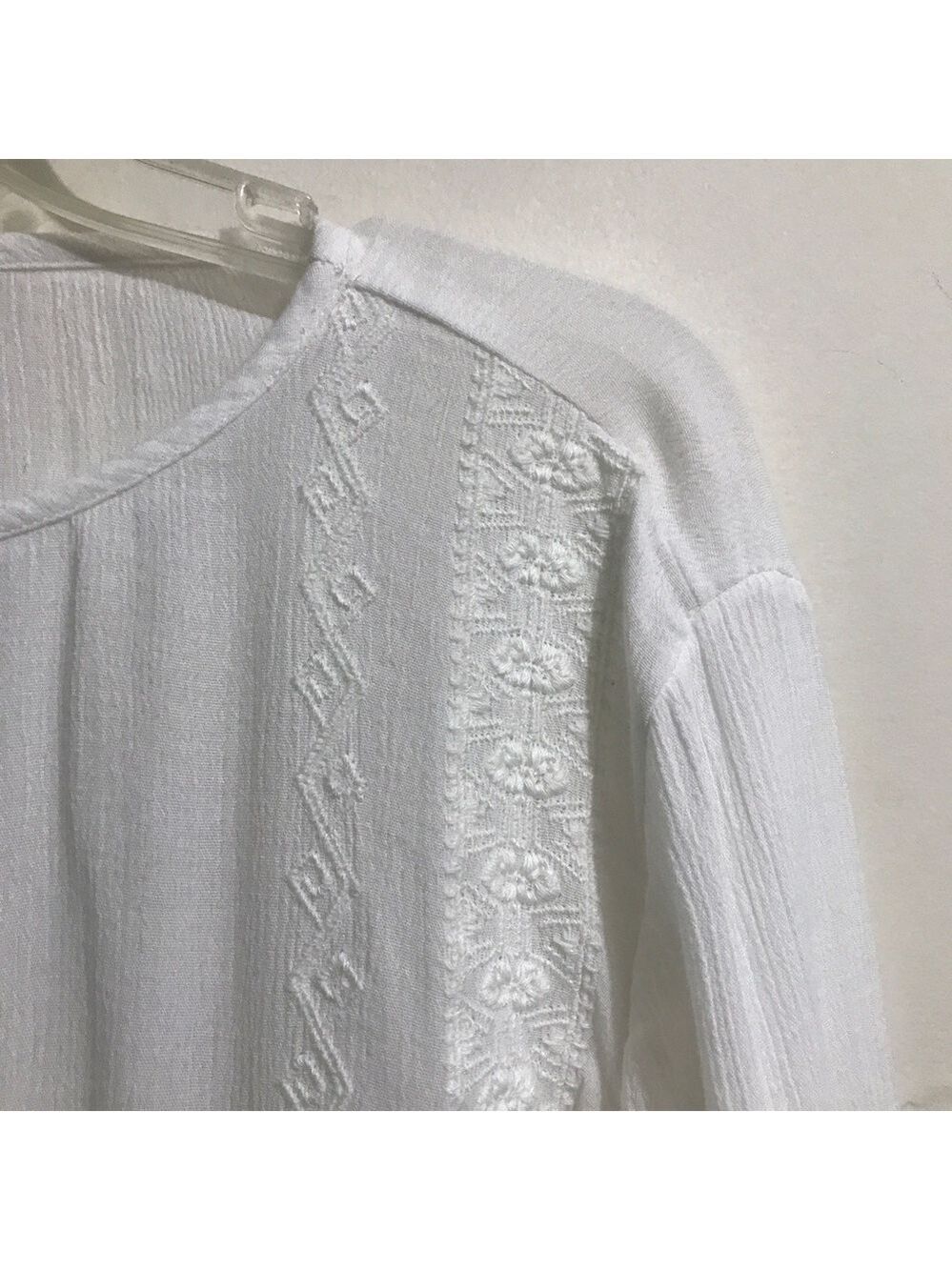 Caslon Long Sleeve Slip Over Blouse w/ Embroidery - Picture 4 of 12